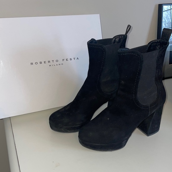 Roberto Festa Black Suede Boots - Picture 2 of 5